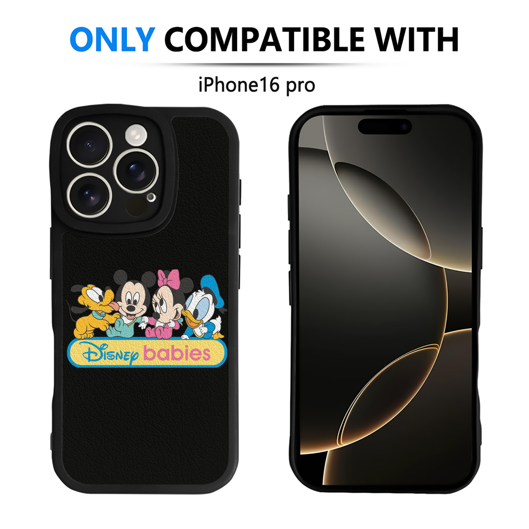 （画像用） ミッキーマウス Mickey Mouse 【iPhone 16シリーズ対応】シリコンスマホケース（レザー調） 材質：シリコン